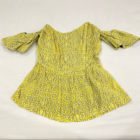 Line & Dot Yellow Shannon Corset Flutter Top XS - Picture 2 of 10